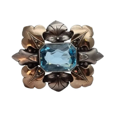 Broche art deco vintage boda de joyería azul regalo para la novia