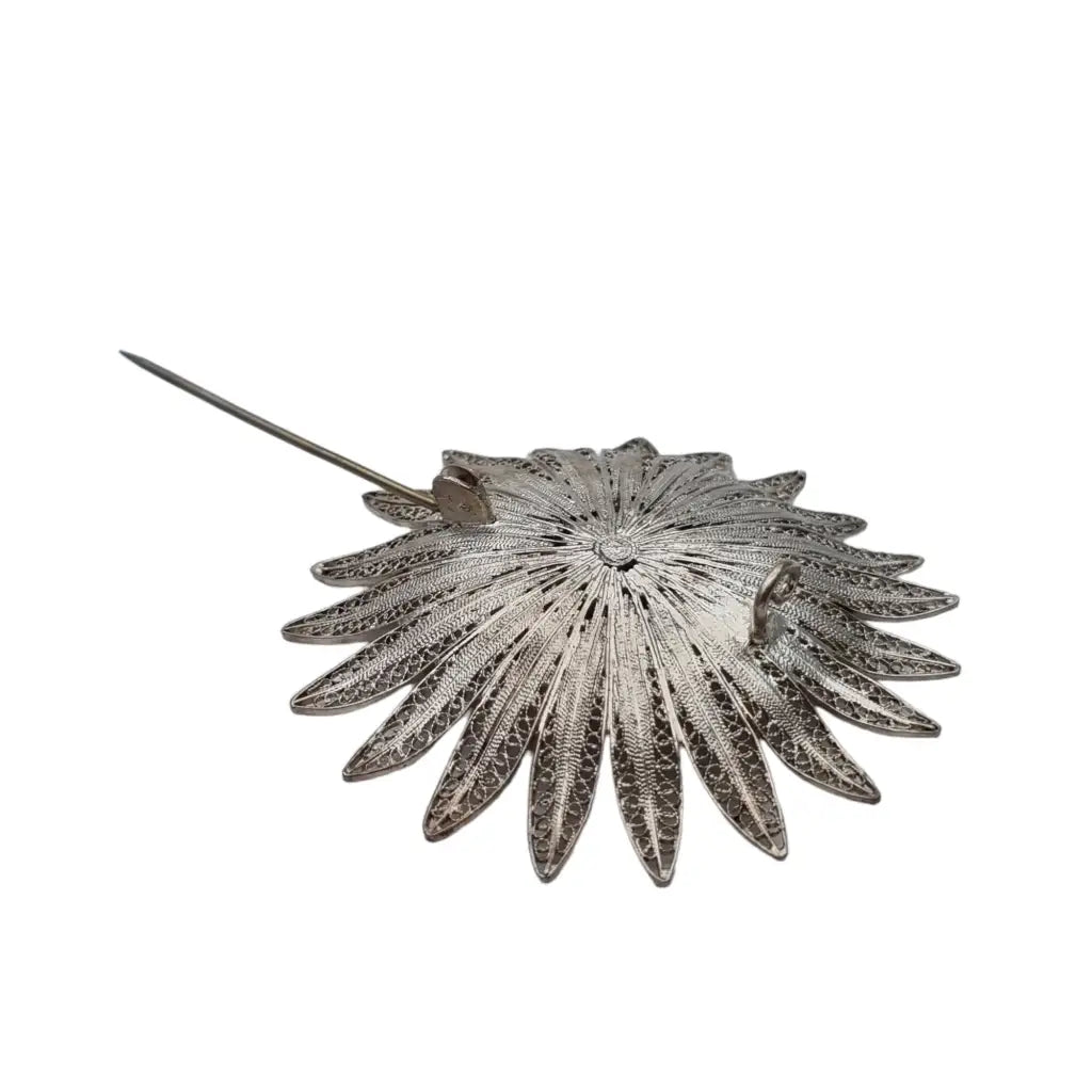 Broche filigrana vintage flor plata broche para mujer regalos