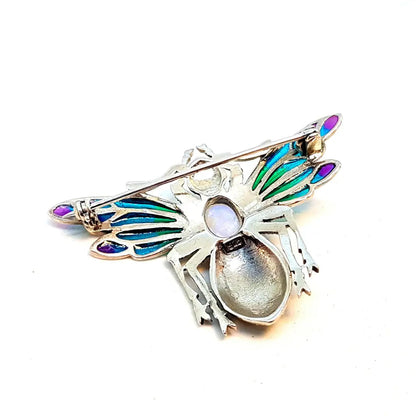 Broche de mosca art nouveau broche estilo modernista. Piedra la luna.