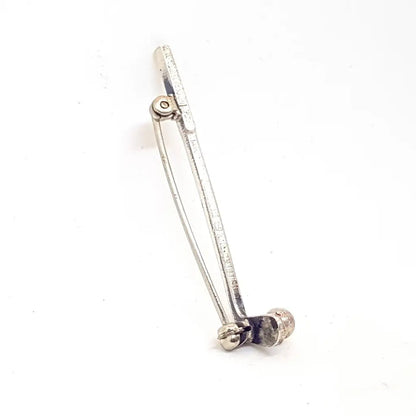 Broche Palo de golf plata Circa 1980 Joyería antigua y vintage.
