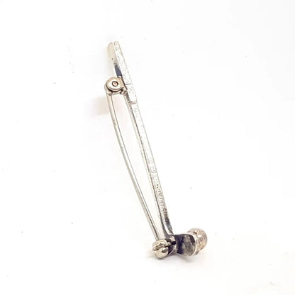 Broche Palo de golf plata Circa 1980 Joyería antigua y vintage.