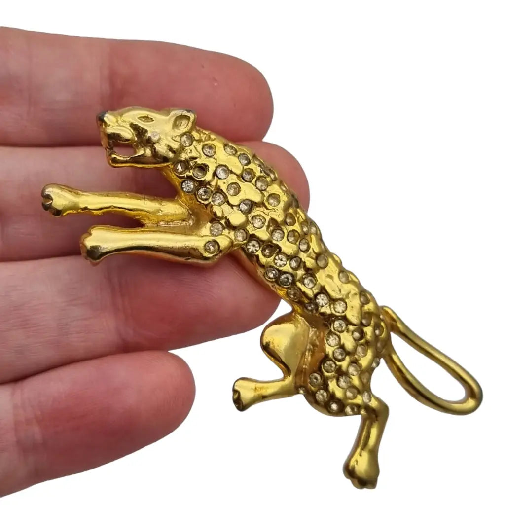Broche Vintage Panthère Bala Booste - Métal Doré, Occasion En Très Bon état