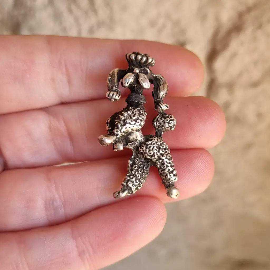 Broche de perro broche plata. Rey Perro. Circa 1980. Joyas antiguas