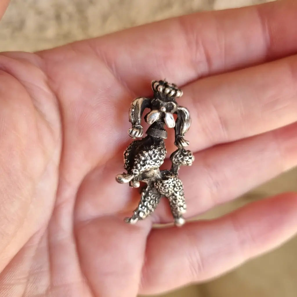 Broche de perro broche plata. Rey Perro. Circa 1980. Joyas antiguas