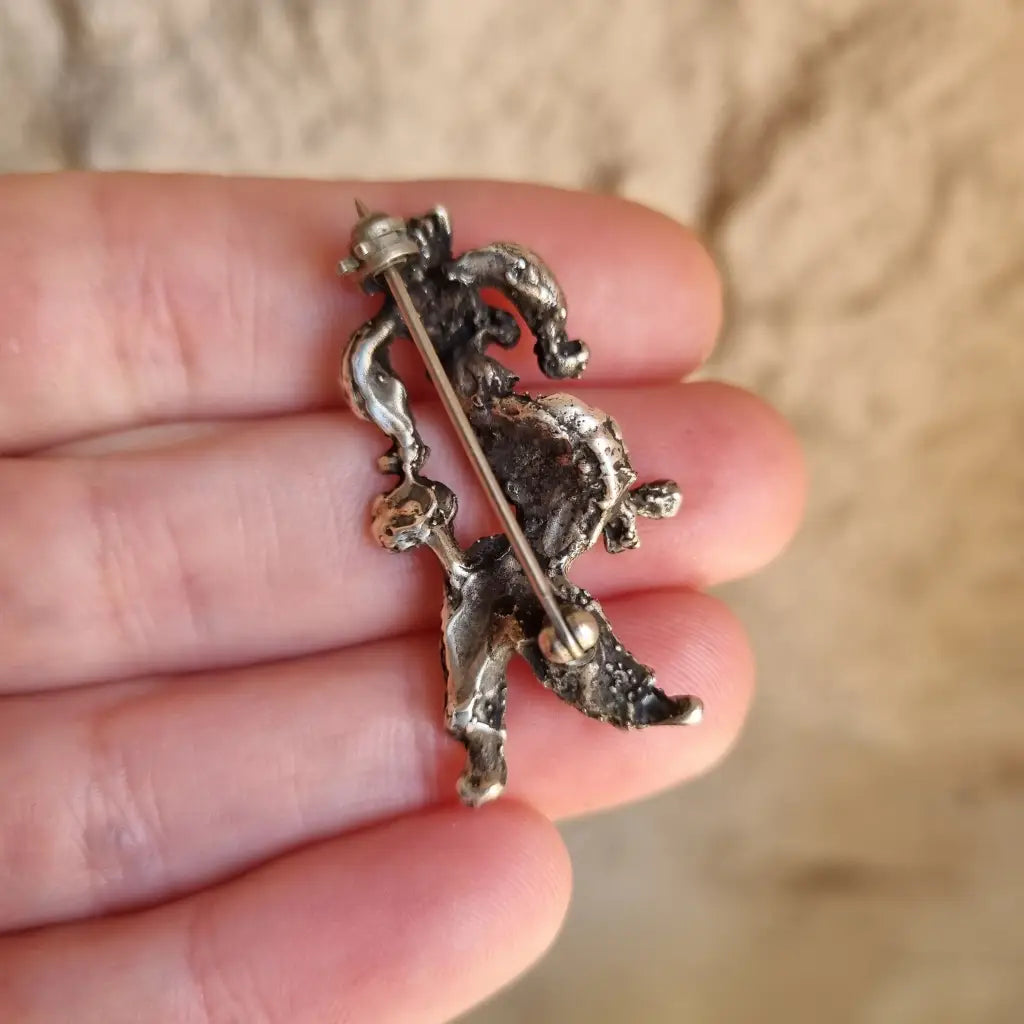Broche de perro broche plata. Rey Perro. Circa 1980. Joyas antiguas