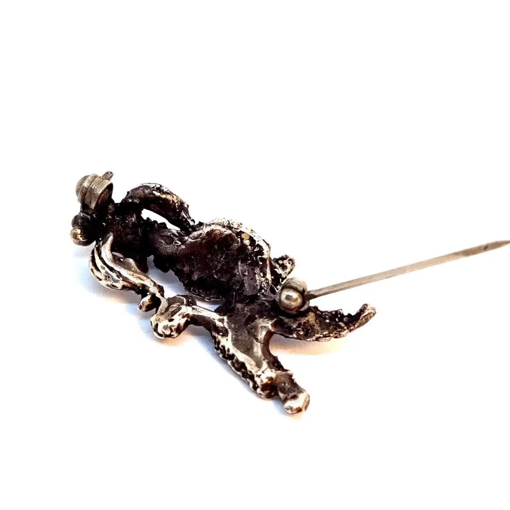 Broche de perro broche plata. Rey Perro. Circa 1980. Joyas antiguas