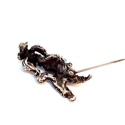 Broche de perro broche plata. Rey Perro. Circa 1980. Joyas antiguas
