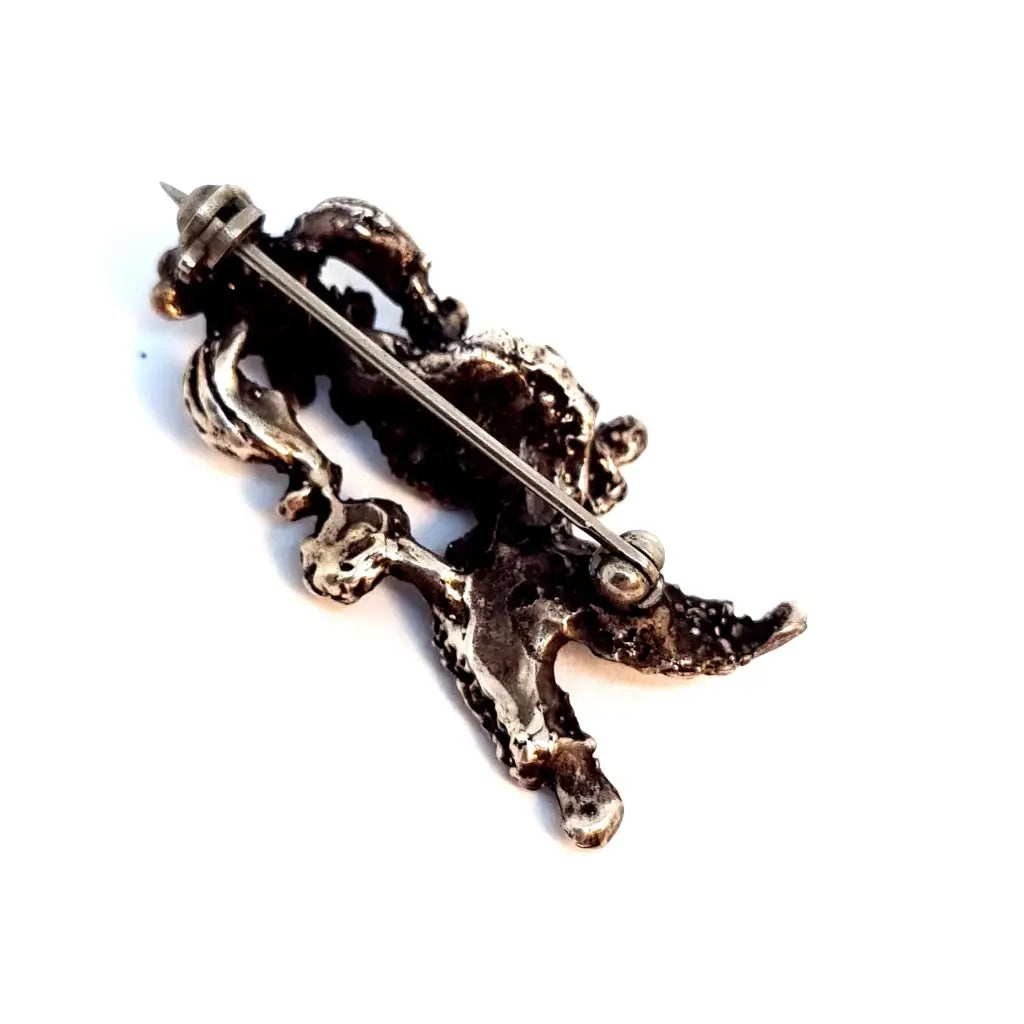 Broche de perro broche plata. Rey Perro. Circa 1980. Joyas antiguas