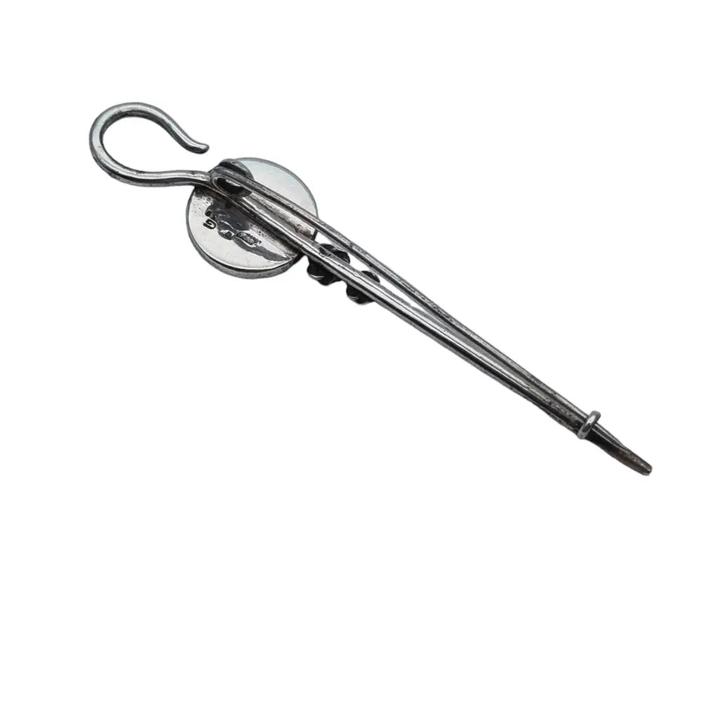 Broche de plata y esmalte vintage para mujer alfiler bufanda regalos