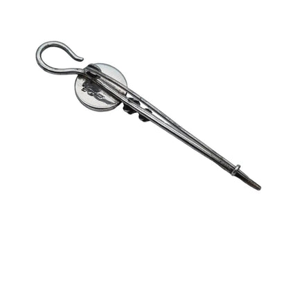 Broche de plata y esmalte vintage para mujer alfiler bufanda regalos