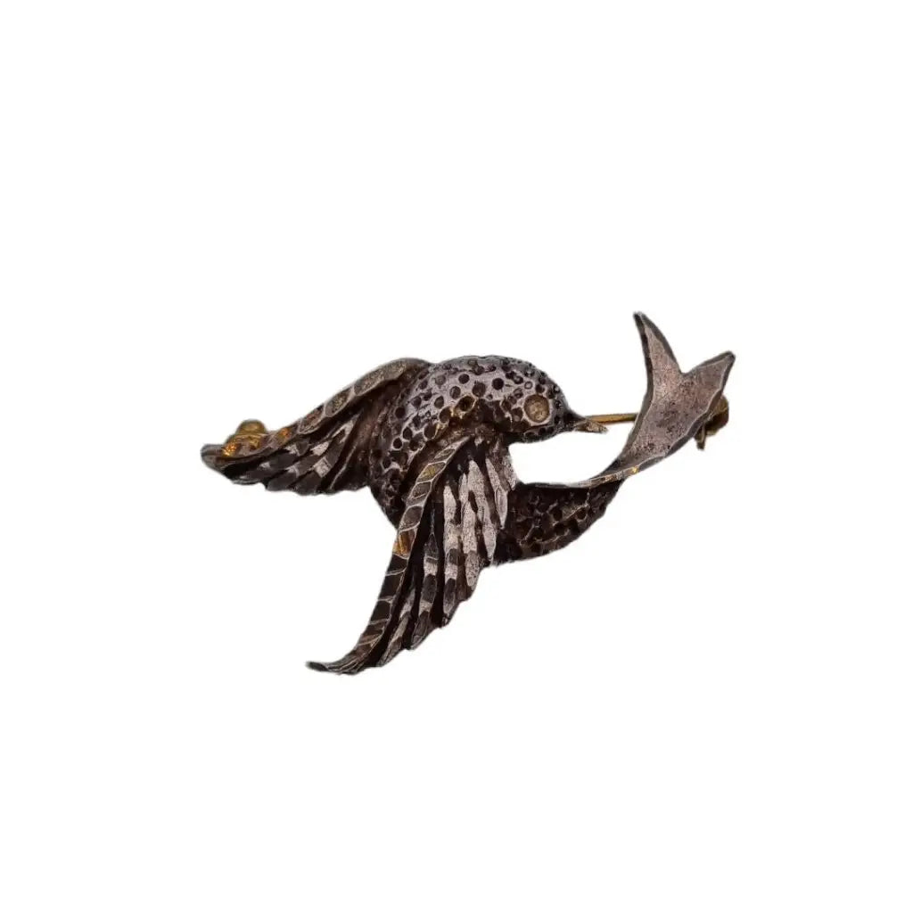 Broche de plata pájaro pasador broche regalo amante