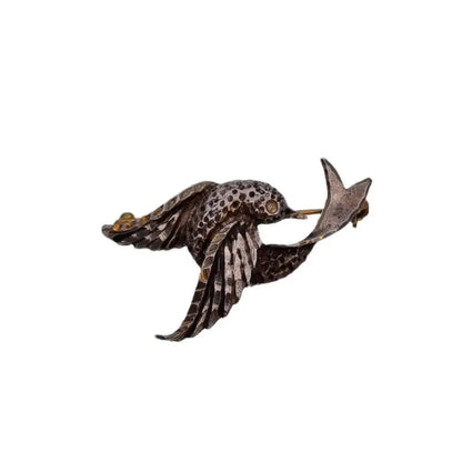 Broche de plata pájaro pasador broche regalo amante