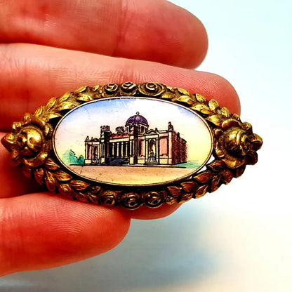 Broche de porcelana vintage joyas para mujer pintura antigua pin antiguo Regalos