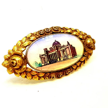 Broche de porcelana vintage joyas para mujer pintura antigua pin antiguo Regalos