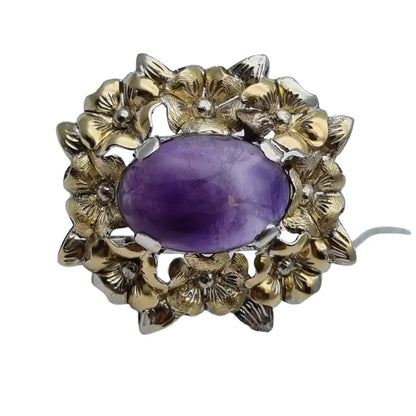 Broches vintage art deco para mujer broche de plata flores amatista
