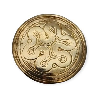 Broche Zolotas vintage plata 950 bañada en oro diseño griego clásico.