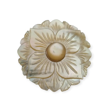 Antiguo broche de nácar tallado en forma flor regalos para mujer 1940.