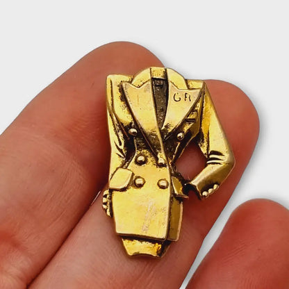 Broches de oro vintage Georges Rech ropa moda parisina lujo joyería