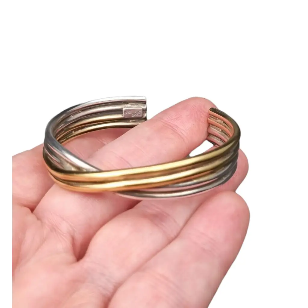 Pulsera puig doria de ley Plata modernista oro Joyas