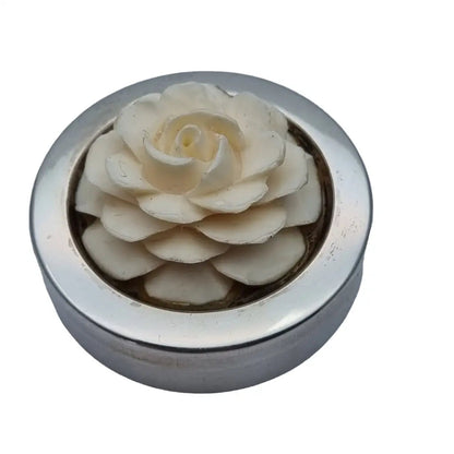 Caja de flores plata para mujer gran flor blanca ella ley 925