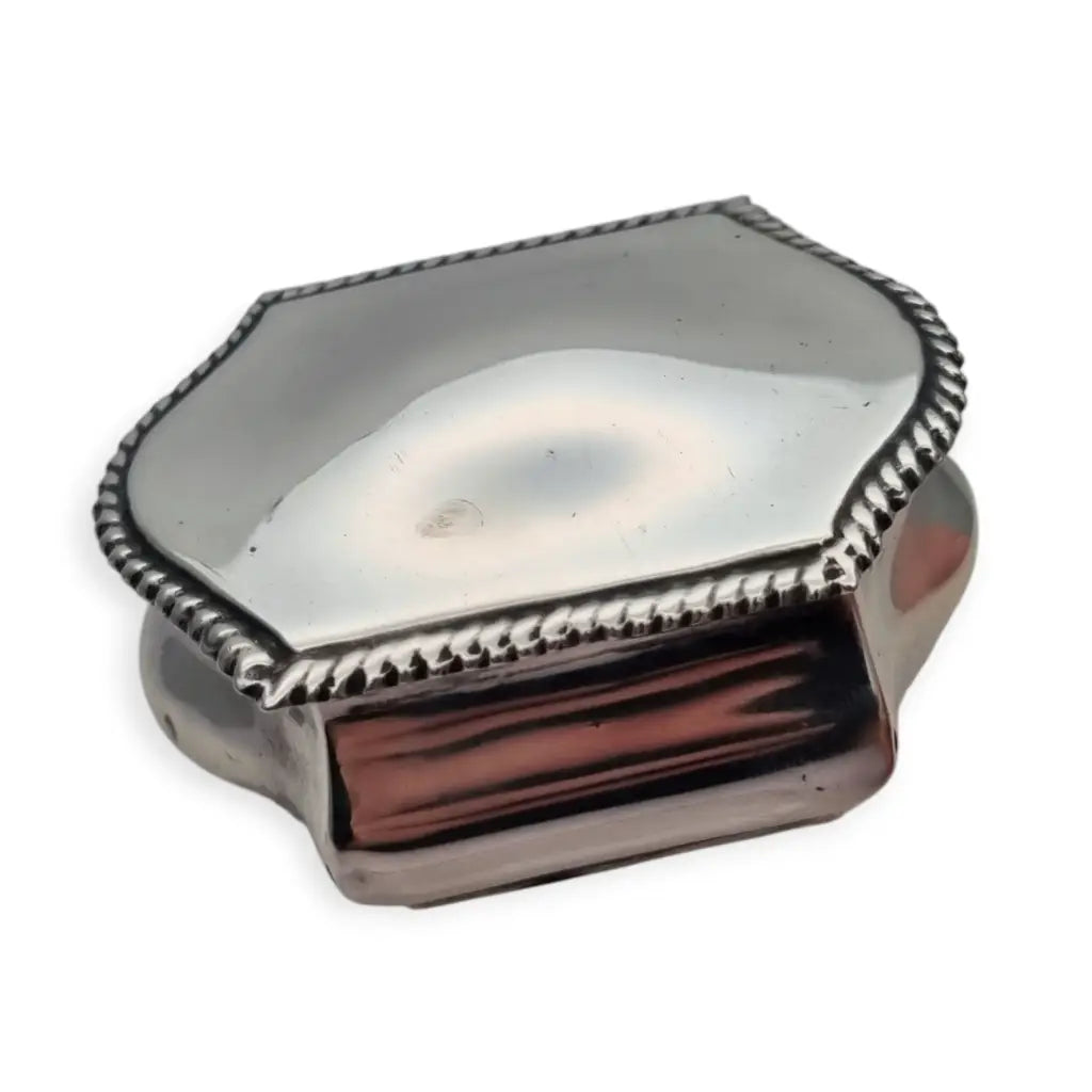 Caja inglesa de plata ley eduardiana 1919 forma poligonal