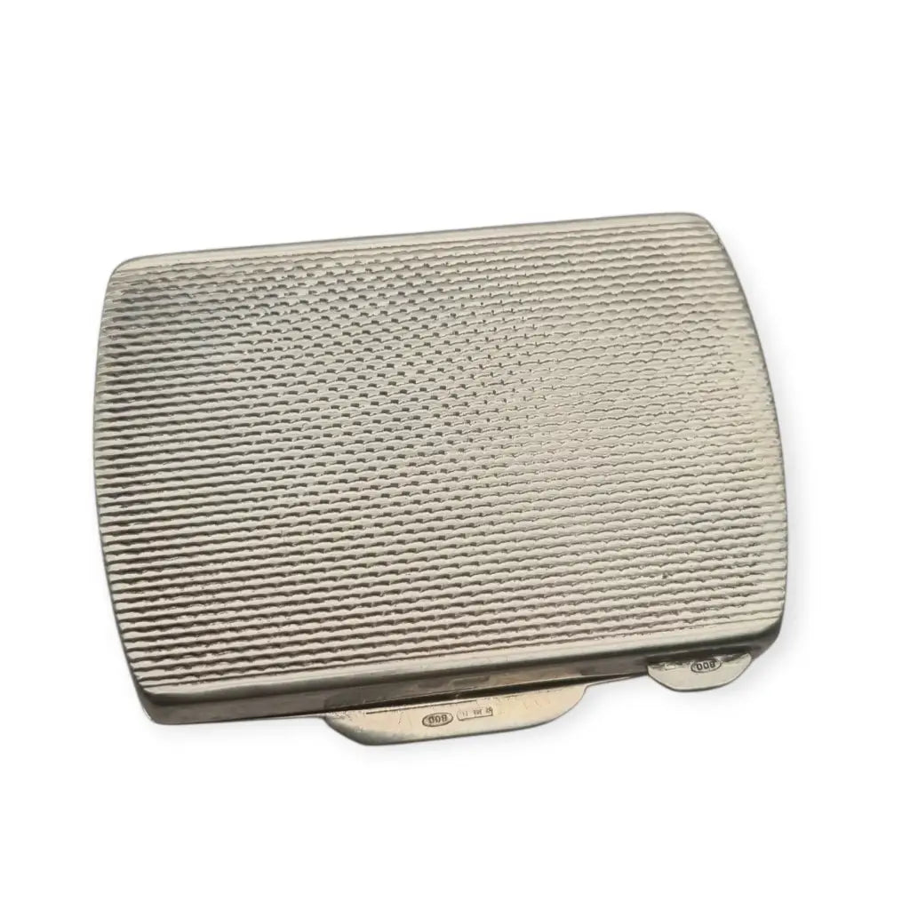 Caja italiana de plata 800 con decoración guilloché estilo clásico años 80 90.