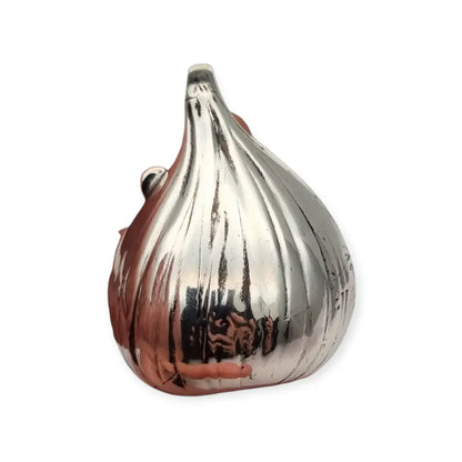 Caja italiana en plata 800 con forma de cabeza/bulbo ajo estilo naturalista