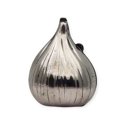 Caja italiana en plata 800 con forma de cabeza/bulbo ajo estilo naturalista