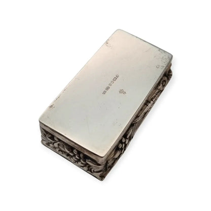 Caja de plata Inglesa la marca Ari D. Norman con rosas repujadas Londres