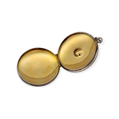 Caja porta viático antigua en plata 925 hostiario vintage con símbolo cristiano