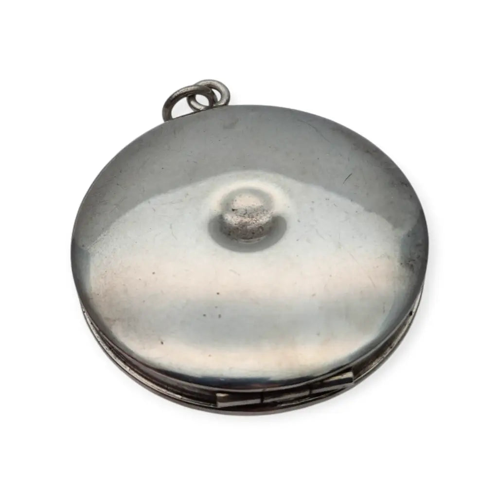 Caja porta viático antigua en plata 925 hostiario vintage con símbolo cristiano