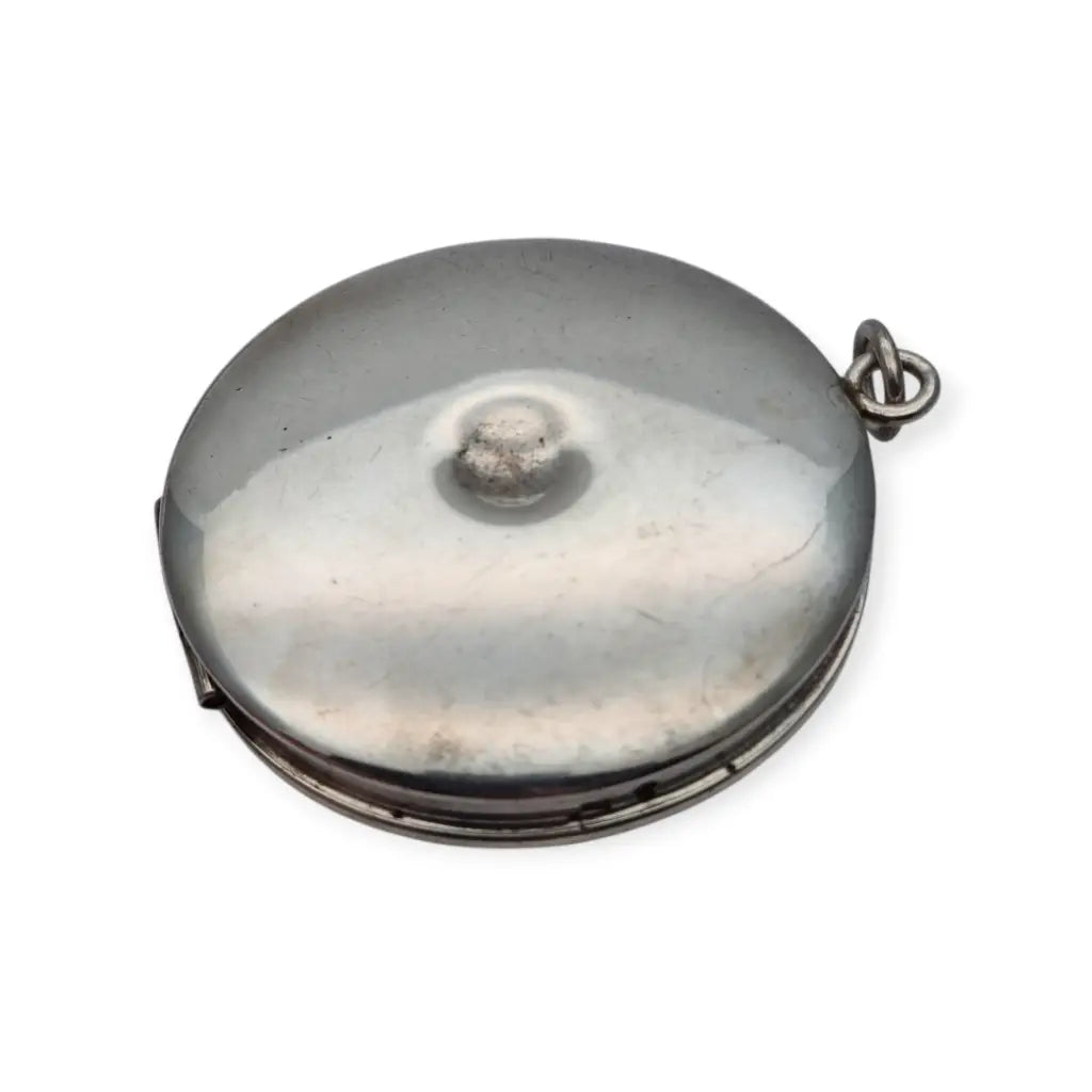 Caja porta viático antigua en plata 925 hostiario vintage con símbolo cristiano