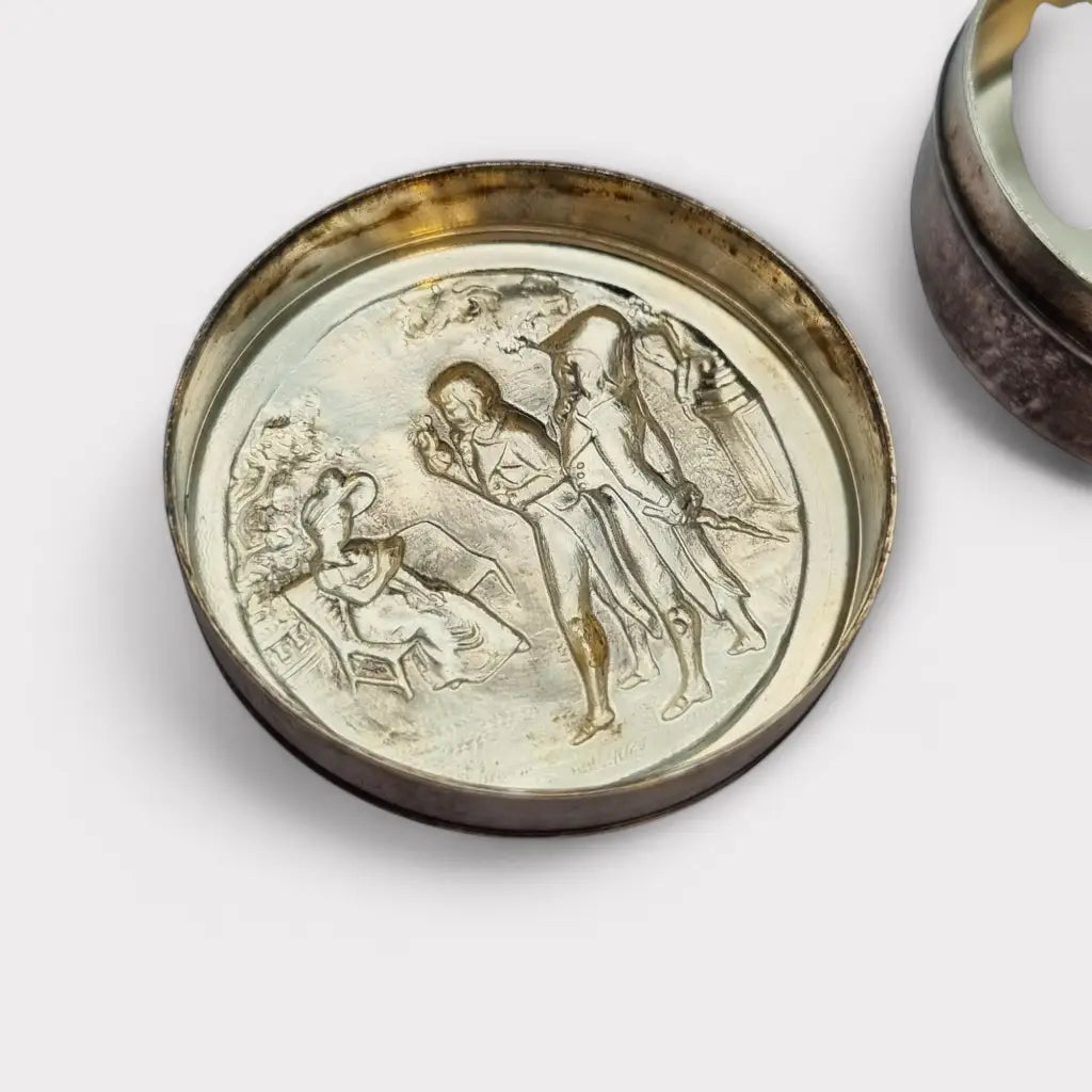 Caja romántica vintage de relieve neoclásico ideal para coleccionistas