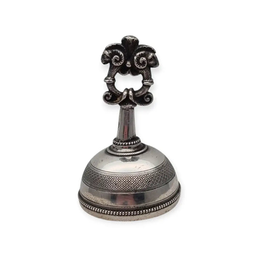 Campanilla de plata maciza con cabezas carnero circa 1950-60 diseño