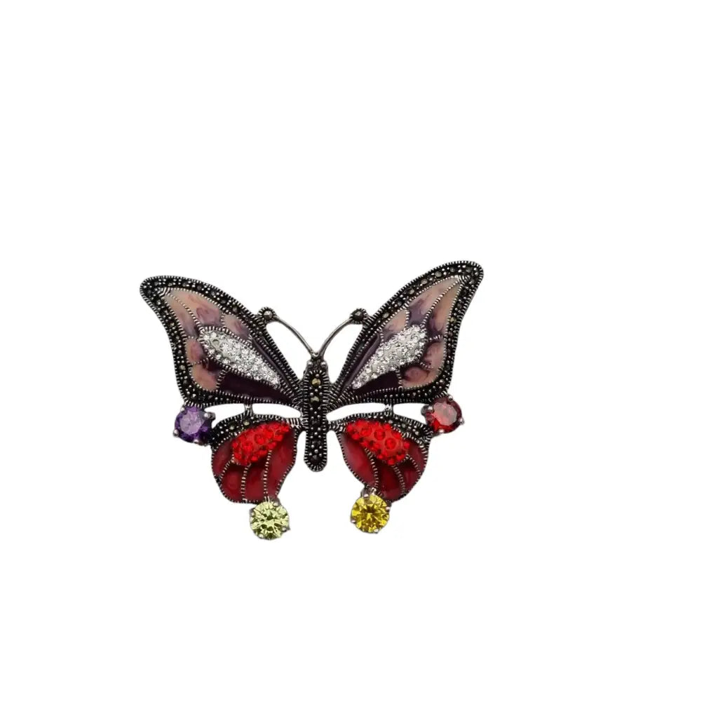 Colgante mariposa con piedras naturales para cadena charm mediano Circa 2000.