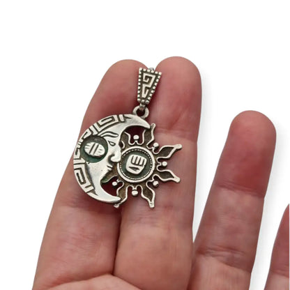 Colgante mexicano de sol y luna en plata maya 925 modelo MM 229 TASMAN