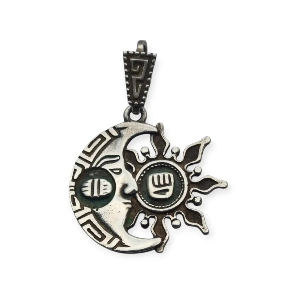 Colgante mexicano de sol y luna en plata maya 925 modelo MM 229 TASMAN