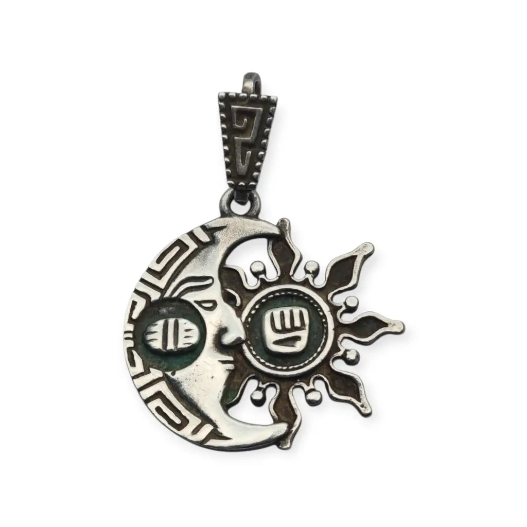 Colgante mexicano de sol y luna en plata maya 925 modelo MM 229 TASMAN
