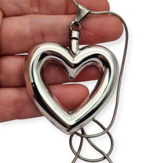 Colgante perfumero en forma de corazón plata 925 italiana con cadena vintage