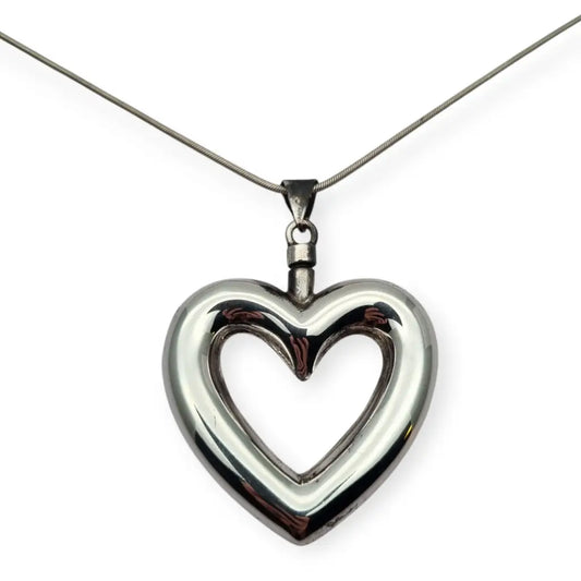 Colgante perfumero en forma de corazón plata 925 italiana con cadena vintage