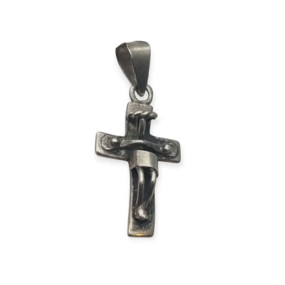 Colgante vintage de plata 925 crucifijo elaborado en México años 90.