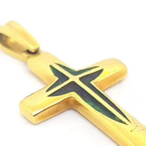 Colgante cruz religiosa oro 18k crucifijo esmaltado regalos para mujeres