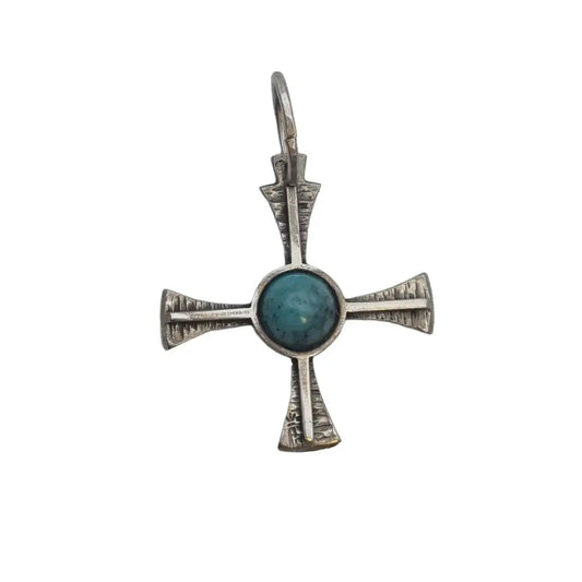 Colgante de cruz plata para mujer turquesa regalos religiosos
