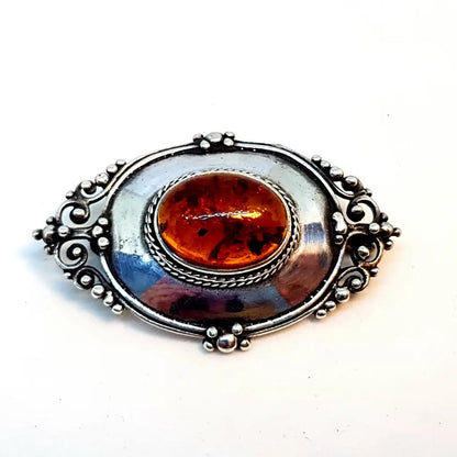 Broche vintage esterlina joyería boho para mujer pin broche cabujón piedra