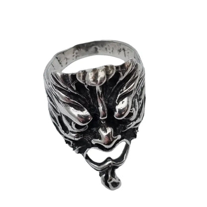 Anillo de cara viento norte criatura celta Greenman plata ley