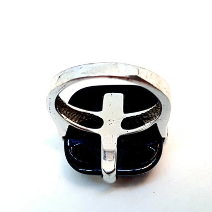 Anillo de ónix mujer vintage anillo negro anillos para plata