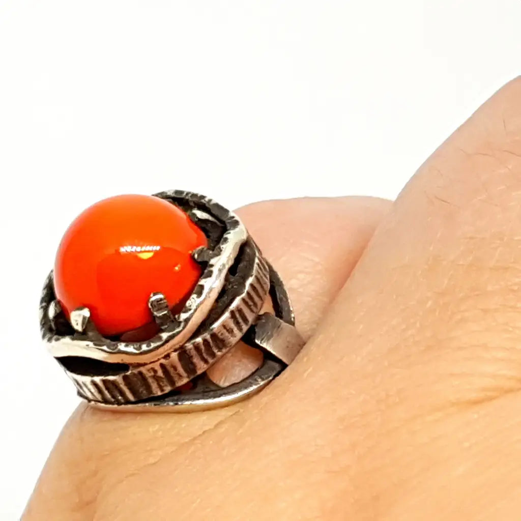 Anillo de plata boho para mujer anillo piedra roja regalos mamá