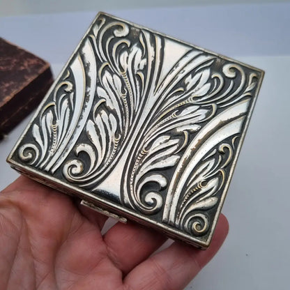 Estuche Vintage Evans tono plateado Art Nouveau para Mujer Cajas