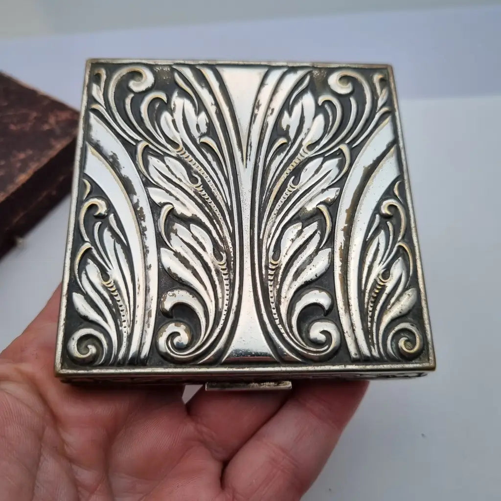 Estuche Vintage Evans tono plateado Art Nouveau para Mujer Cajas