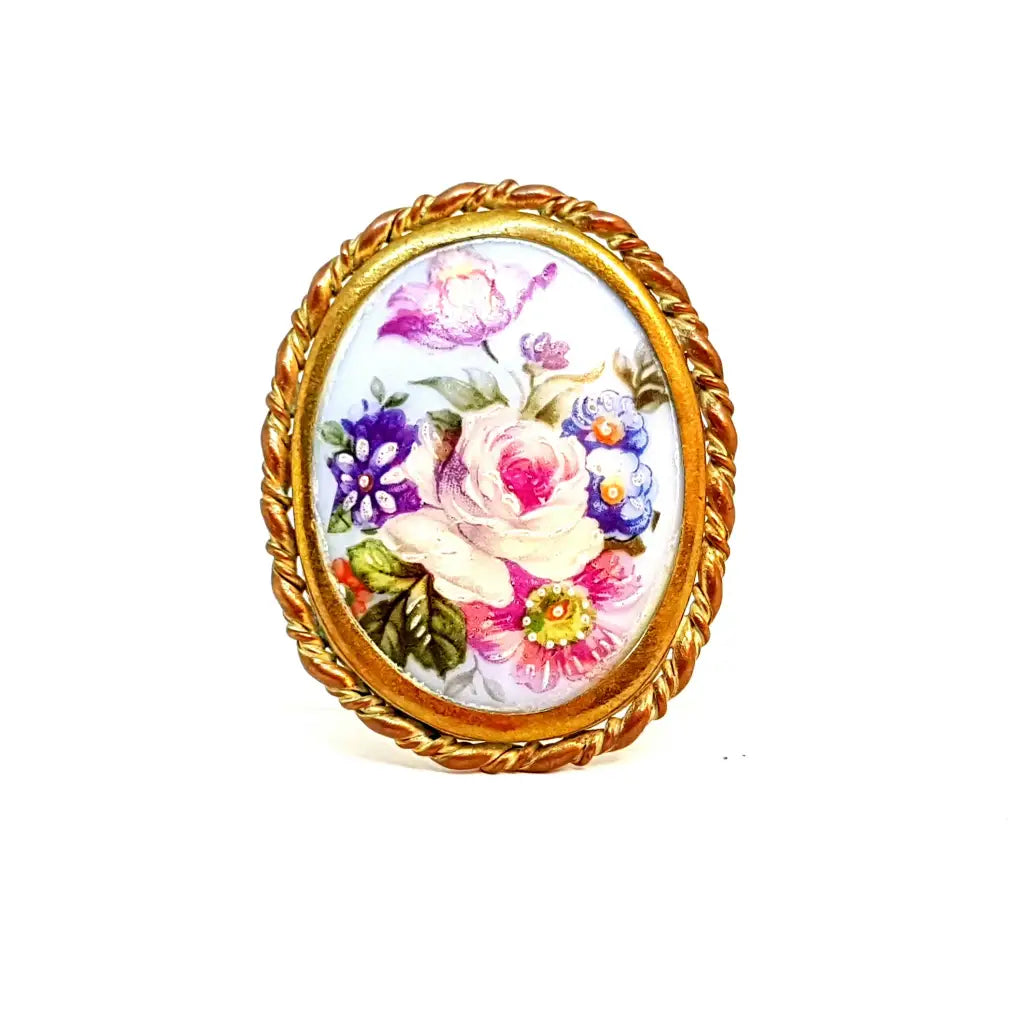 Broche Vintage/Broche de Limoges/Broche Francés. porcelana Limoges.